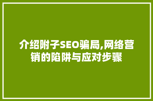 介绍附子SEO骗局,网络营销的陷阱与应对步骤