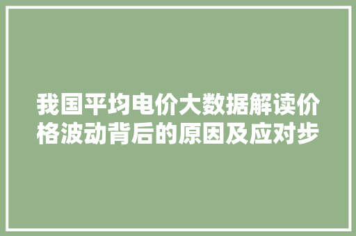 我国平均电价大数据解读价格波动背后的原因及应对步骤