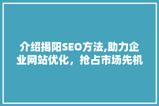介绍揭阳SEO方法,助力企业网站优化，抢占市场先机