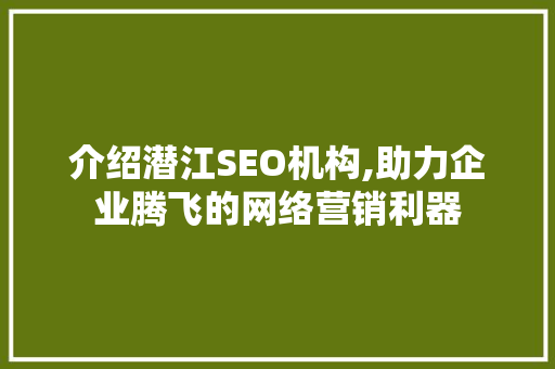 介绍潜江SEO机构,助力企业腾飞的网络营销利器 市场营销范文