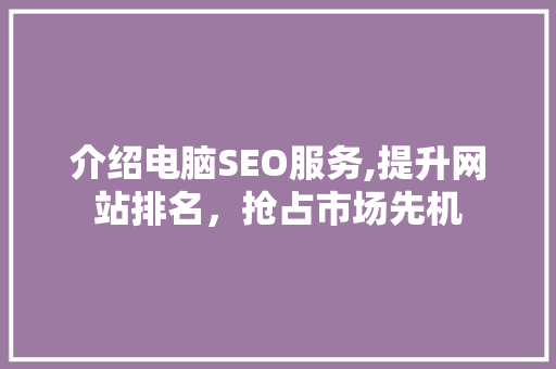 介绍电脑SEO服务,提升网站排名，抢占市场先机