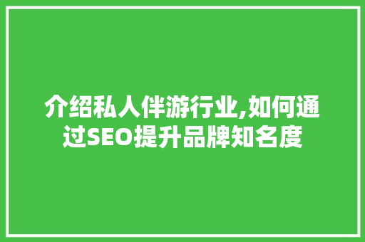 介绍私人伴游行业,如何通过SEO提升品牌知名度