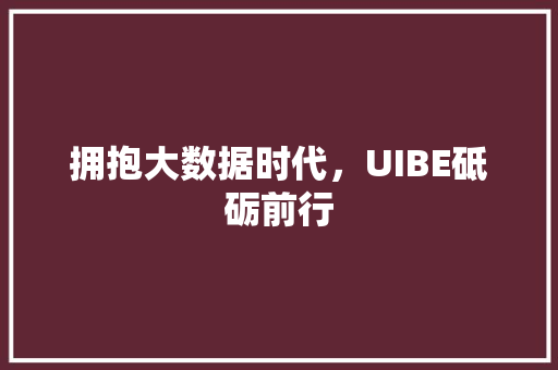 拥抱大数据时代，UIBE砥砺前行