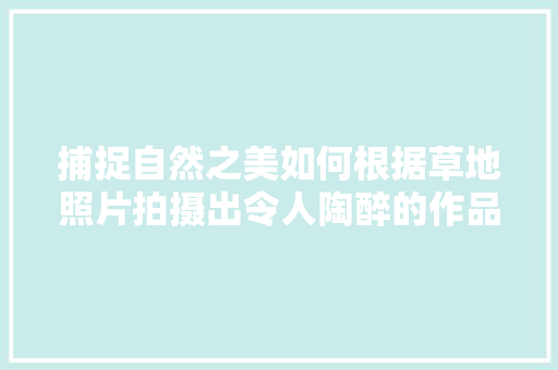 捕捉自然之美如何根据草地照片拍摄出令人陶醉的作品