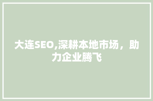 大连SEO,深耕本地市场，助力企业腾飞