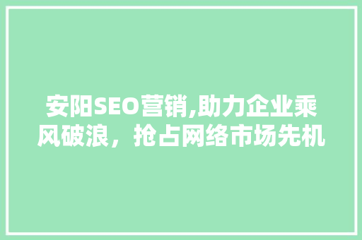 安阳SEO营销,助力企业乘风破浪，抢占网络市场先机
