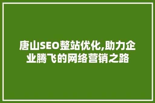 唐山SEO整站优化,助力企业腾飞的网络营销之路 响应式设计