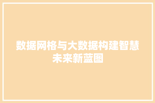 数据网格与大数据构建智慧未来新蓝图