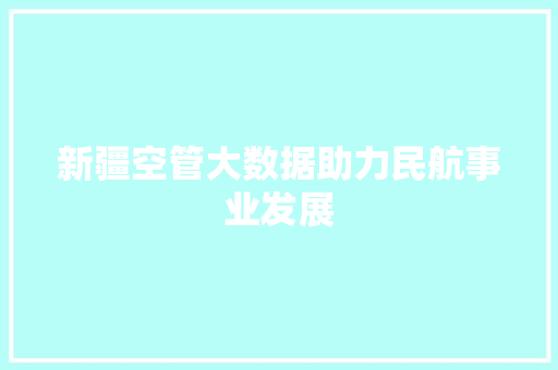 新疆空管大数据助力民航事业发展