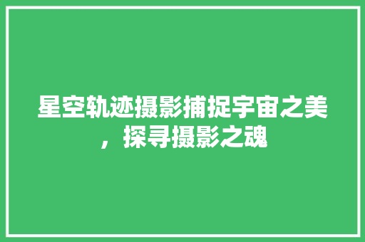 星空轨迹摄影捕捉宇宙之美，探寻摄影之魂