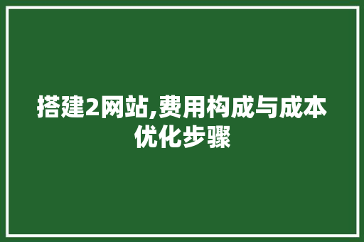 搭建2网站,费用构成与成本优化步骤 项目报告