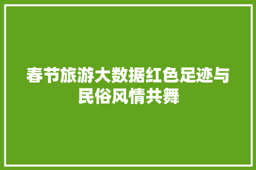 春节旅游大数据红色足迹与民俗风情共舞
