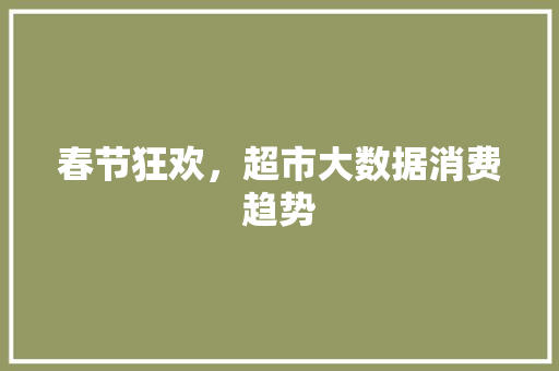 春节狂欢，超市大数据消费趋势