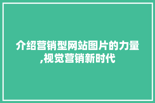 介绍营销型网站图片的力量,视觉营销新时代 缓存Redis