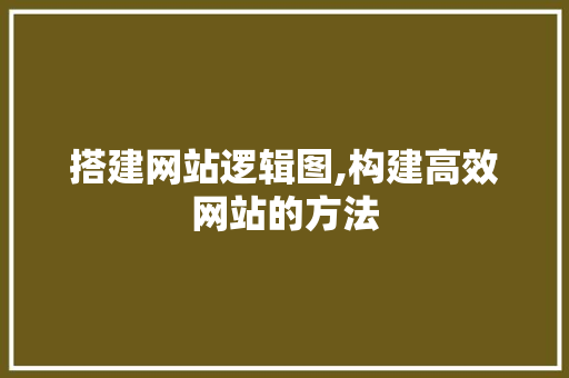 搭建网站逻辑图,构建高效网站的方法 缓存Redis