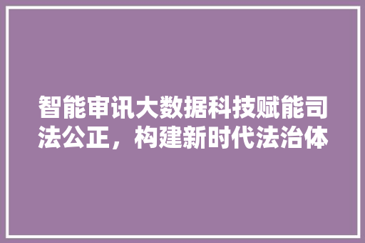 智能审讯大数据科技赋能司法公正，构建新时代法治体系