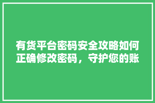 有货平台密码安全攻略如何正确修改密码，守护您的账户安全