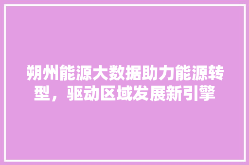 朔州能源大数据助力能源转型，驱动区域发展新引擎