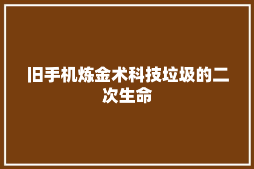 旧手机炼金术科技垃圾的二次生命