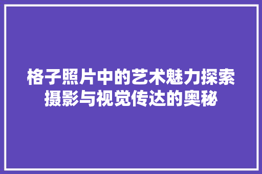 格子照片中的艺术魅力探索摄影与视觉传达的奥秘
