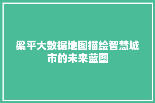 梁平大数据地图描绘智慧城市的未来蓝图