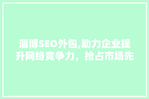 淄博SEO外包,助力企业提升网络竞争力，抢占市场先机