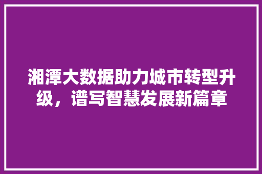 湘潭大数据助力城市转型升级，谱写智慧发展新篇章