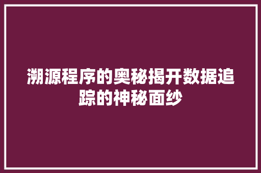 溯源程序的奥秘揭开数据追踪的神秘面纱