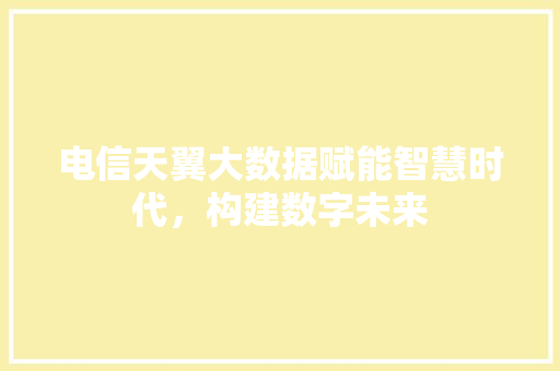 电信天翼大数据赋能智慧时代，构建数字未来