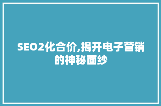 SEO2化合价,揭开电子营销的神秘面纱