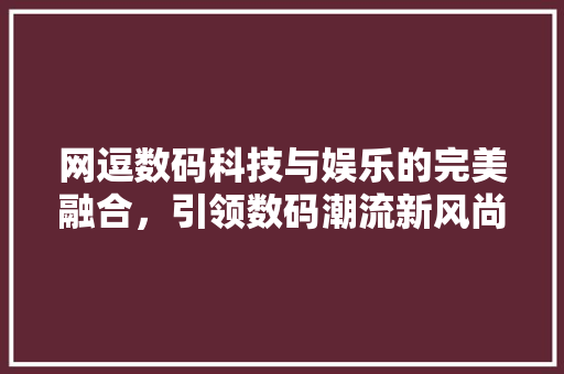 网逗数码科技与娱乐的完美融合，引领数码潮流新风尚