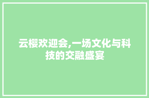 云樱欢迎会,一场文化与科技的交融盛宴