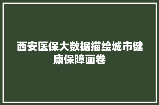 西安医保大数据描绘城市健康保障画卷