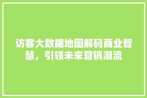 访客大数据地图解码商业智慧，引领未来营销潮流