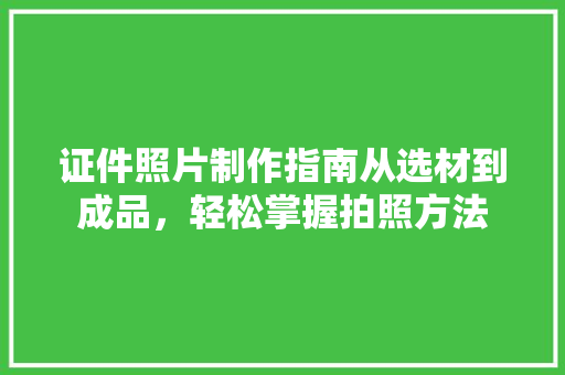 证件照片制作指南从选材到成品，轻松掌握拍照方法