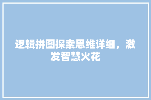 逻辑拼图探索思维详细，激发智慧火花