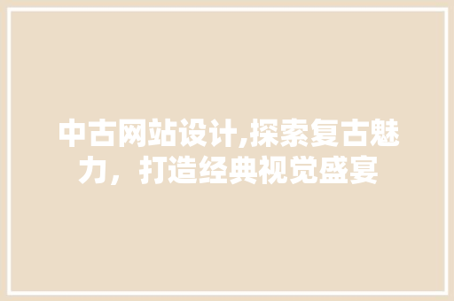 中古网站设计,探索复古魅力，打造经典视觉盛宴