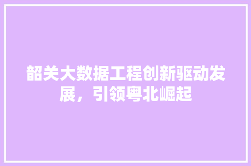 韶关大数据工程创新驱动发展，引领粤北崛起