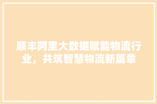 顺丰阿里大数据赋能物流行业，共筑智慧物流新篇章