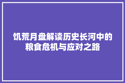 饥荒月盘解读历史长河中的粮食危机与应对之路