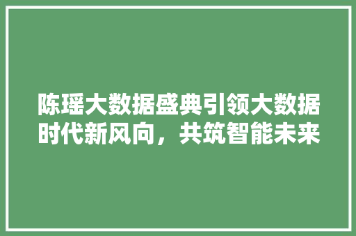 陈瑶大数据盛典引领大数据时代新风向，共筑智能未来