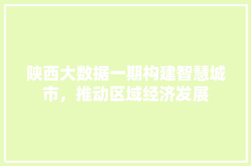 陕西大数据一期构建智慧城市，推动区域经济发展