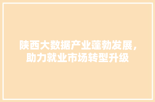 陕西大数据产业蓬勃发展，助力就业市场转型升级