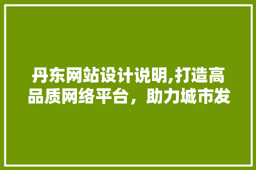 丹东网站设计说明,打造高品质网络平台，助力城市发展