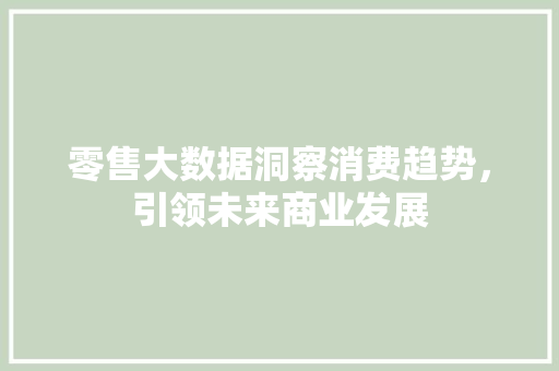 零售大数据洞察消费趋势，引领未来商业发展