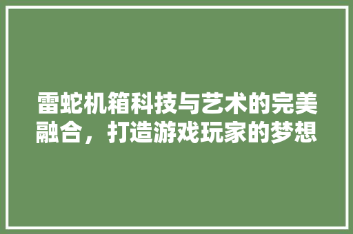 雷蛇机箱科技与艺术的完美融合，打造游戏玩家的梦想殿堂