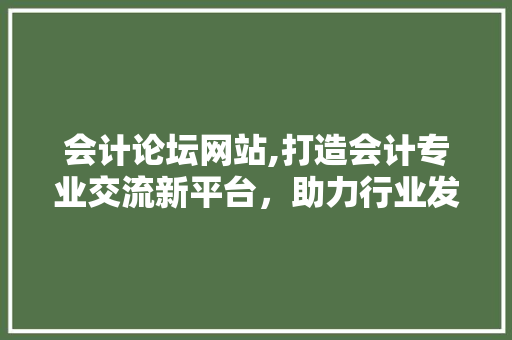 会计论坛网站,打造会计专业交流新平台，助力行业发展 响应式设计
