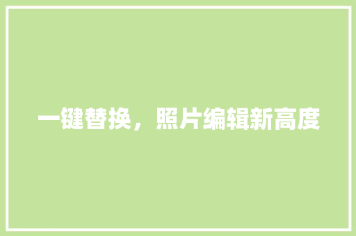 一键替换，照片编辑新高度