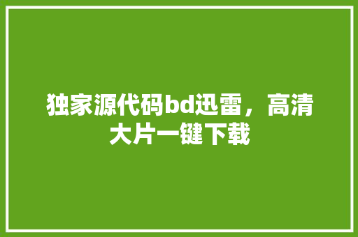 独家源代码bd迅雷，高清大片一键下载