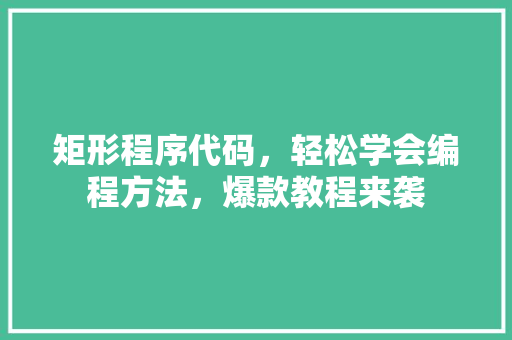 矩形程序代码，轻松学会编程方法，爆款教程来袭